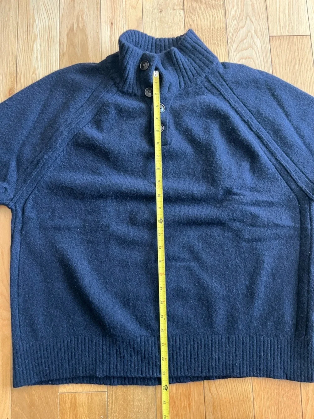 Banana Republic Mens Recycled Wool Sweater Henley Navy‎ Blue Mock Neck Size XL
